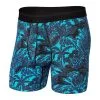 SAXX Platinum Boxer Briefs With Fly - Lush Tropics/Racer Blue