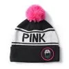 Pink Whitney Script Beanie - Black