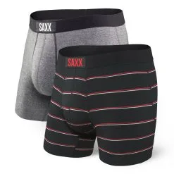 Saxx Vibe Boxer Brief - 2 Pack - Grey/Shallow Stripe