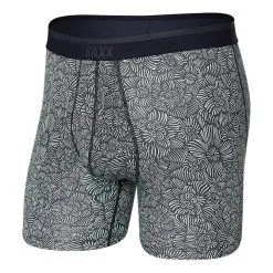 SAXX Platinum Boxer Briefs With Fly - India Ink Flora Sketch