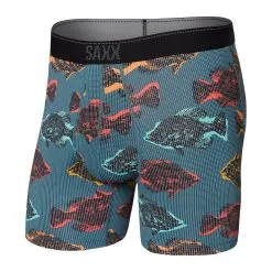 SAXX Quest Boxer Brief With Fly - Shadow Fish/Storm Blue