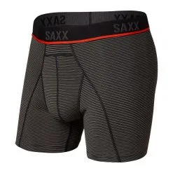 SAXX Kinetic HD Boxer Briefs - Grey Feed Stripe