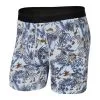 SAXX Platinum Boxer Briefs With Fly - Island Vibe/Blue Fog