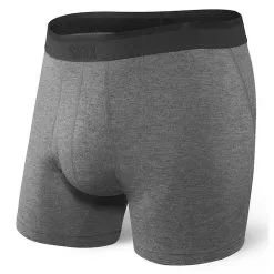 SAXX Platinum Boxer Briefs With Fly - Dark Charcoal Heather