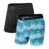 SAXX Daytripper 2 Pack Men's Boxer Brief - Jingle Jaws/Black